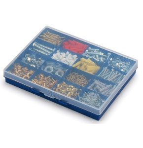 Storage box with blue bottom & transparent lid - MIX F1
