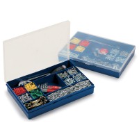 Storage box with blue bottom & transparent lid - MIX F3