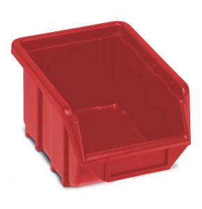 Red semi-open fronted storage container - ECOBOX 114