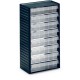 Visible storage cabinet W310 x D180 x H550 mm - 8 drawers WxH 277x59 mm