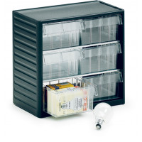 Visible storage cabinet W310 x D180 x H290 mm - 6 drawers WxH 138x81 mm