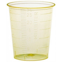 Gobelet jaune 30ml - H41 mm SANS COUVERCLE