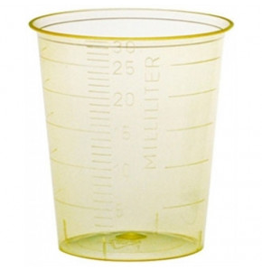 Gobelet jaune 30ml - H41 mm SANS COUVERCLE