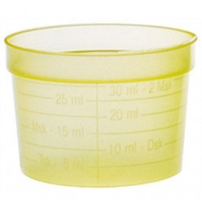 Yellow cup 30ml - H32 mm - WITHOUT COVER