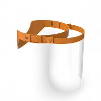 Orange safety face shield  - CLASSIC (10 pieces per box)