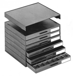 PM-K ESD drawer-cabinet with 6 black drawers