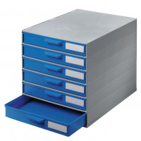 GM drawer-cabinet with 6 blue drawers