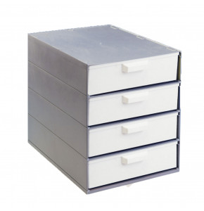 XM drawer-cabinet with 4 white drawers