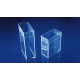 Boîte rectangulaire V3-103 en PVC : base en blanc et couv. en cristal