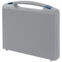 Gray plastic suitcase with blue clasps - K2005