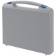 Gray plastic suitcase with blue clasps - K2005