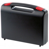 Black plastic suitcase with red locks - serie K2002