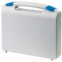 Grey plastic suitcase with blue locks - serie K2001