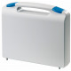 Grey plastic suitcase with blue locks - serie K2007