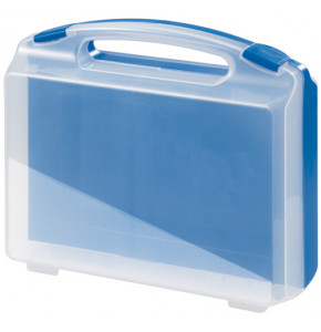 Mallette K2007 couvercle transparent et fond bleu - fermoir bleu