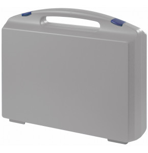 Grey plastic suitcase with blue locks - serie K2003