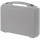Grey plastic suitcase with blue locks - serie K2003