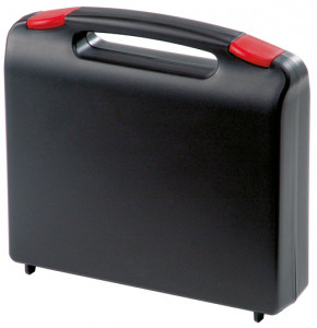 Black plastic suitcase with red locks - serie K2012