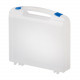 Platic suitcase with transparent lid, blue bottom and blue locks - serie K2012