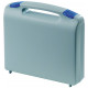Grey plastic suitcase with blue locks - serie K2009