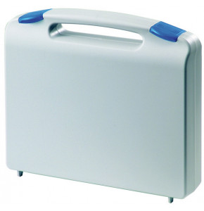 Grey plastic suitcase with blue locks - serie K2011