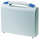Grey plastic suitcase with blue locks - serie K2011