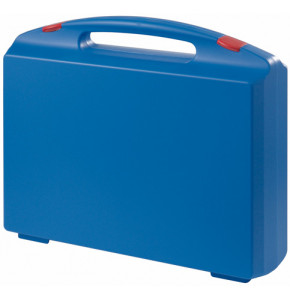 Blue plastic suitcase with red locks - serie K2012
