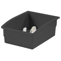 Black plastic storage tray - PL-18