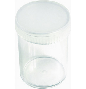 Boîte ronde V1-22 : base en polyst. cristal et couv. en PET cristal
