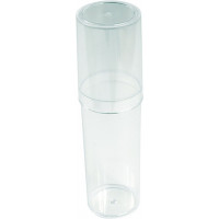 Boîte ronde V1-25 : base en lisin cristal et couv. en polyst. cristal