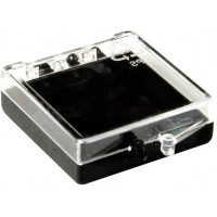 Plastic hinged box with transparent lid and black bottom - V5-1