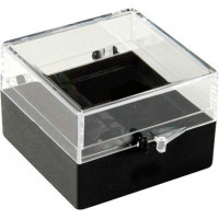 Plastic hinged box with transparent lid and black bottom - V5-10