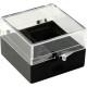 Plastic hinged box with transparent lid and black bottom - V5-10