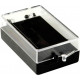 Plastic hinged box with transparent lid and black bottom - V5-11