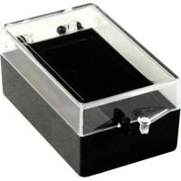 Plastic hinged box with transparent lid and black bottom - V5-12