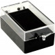 Plastic hinged box with transparent lid and black bottom - V5-12