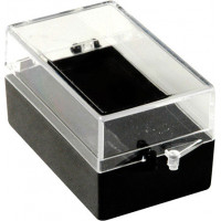 Plastic hinged box with transparent lid and black bottom - V5-13