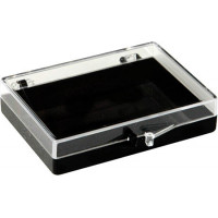 Plastic hinged box with transparent lid and black bottom - V5-14