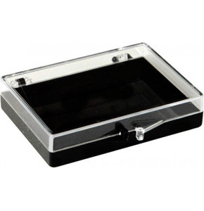 Plastic hinged box with transparent lid and black bottom - V5-14
