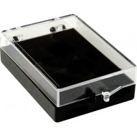 Plastic hinged box with transparent lid and black bottom - V5-15