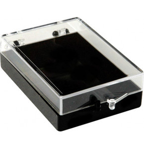 Plastic hinged box with transparent lid and black bottom - V5-15