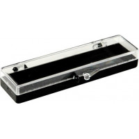 Plastic hinged box with transparent lid and black bottom - V5-16