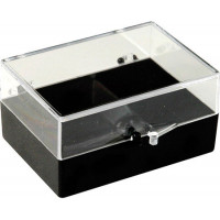 Plastic hinged box with transparent lid and black bottom - V5-18