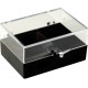 Plastic hinged box with transparent lid and black bottom - V5-18