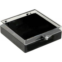 Plastic hinged box with transparent lid and black bottom - V5-20
