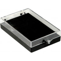 Plastic hinged box with transparent lid and black bottom - V5-23