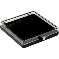 Plastic hinged box with transparent lid and black bottom - V5-24