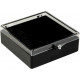 Plastic hinged box with transparent lid and black bottom - V5-25