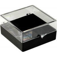 Plastic hinged box with transparent lid and black bottom - V5-26
