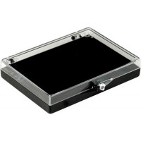 Plastic hinged box with transparent lid and black bottom - V5-27